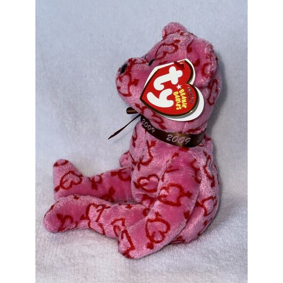 Ty Beanie Babies Hallmark Heartley Valentine's Day Bear Hearts Stuffed Plush - Picture 3 of 12